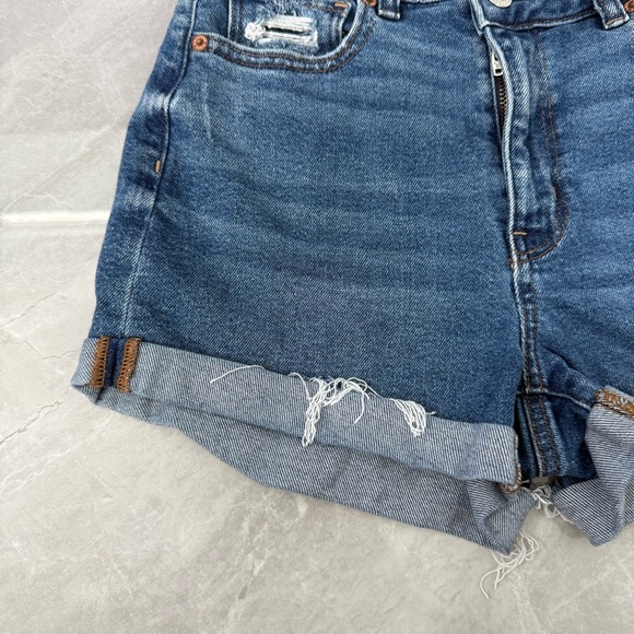 Women’s American Eagle Stretch Distressed Mom Short Jean Shorts Size 2 - Picture 8 of 16